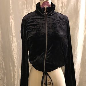 Velvet Instagram Baddie Ring Zipper Jacket